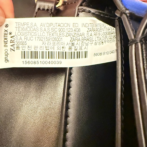 Zara Black Leather Crossbody with Wine Red Strap - Picture 2 of 8